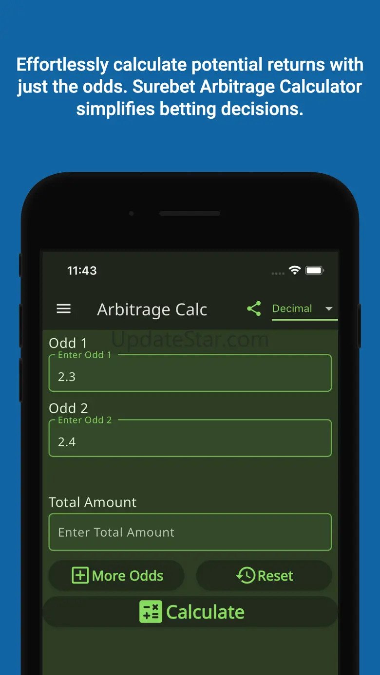Surebet Arbitrage Calculator screenshot 4